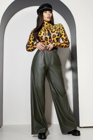 Женские широкие брюки из экокожи TOTALFIT E2-K32